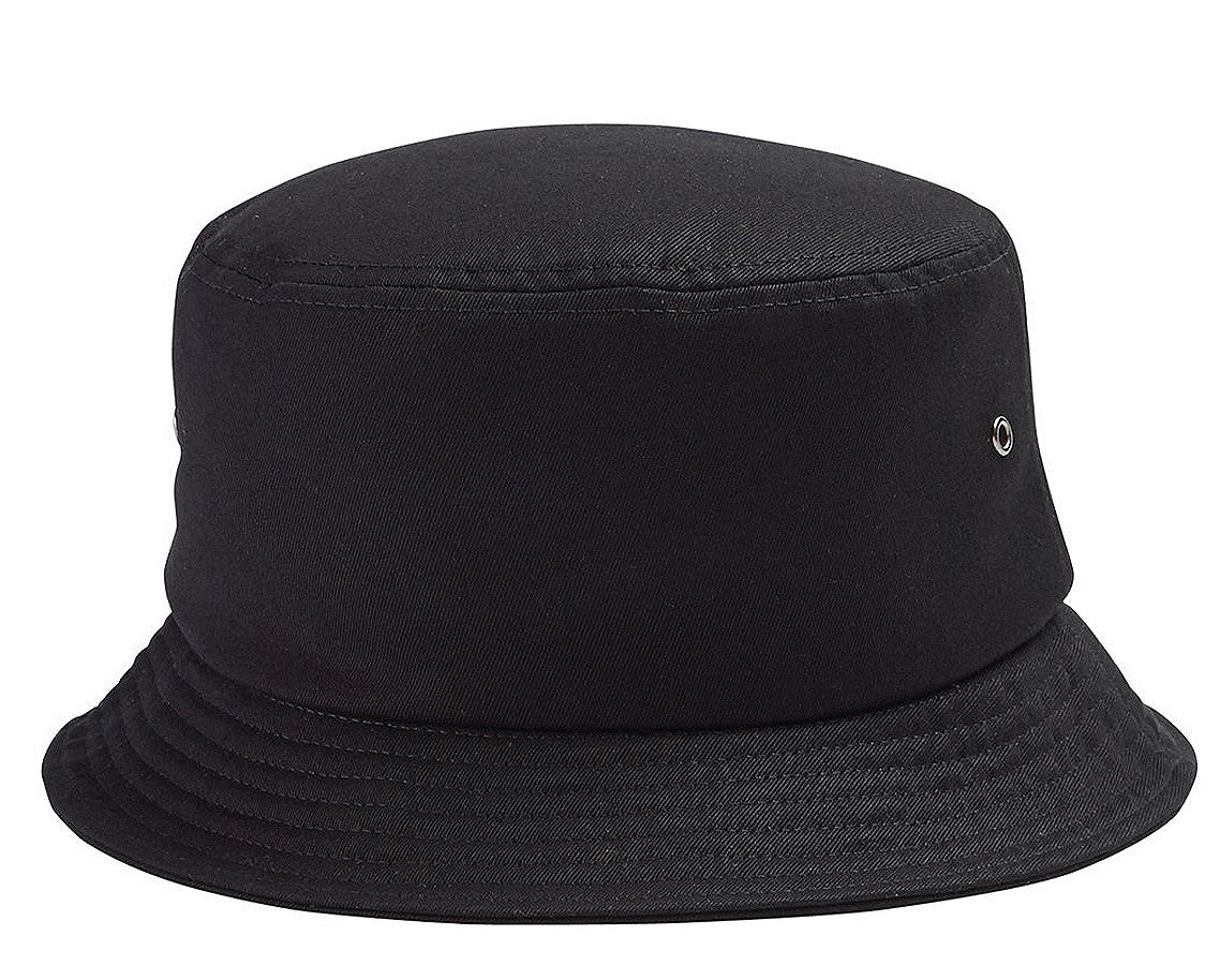 Black Premium Cotton Bucket Hat with an adjustable strap