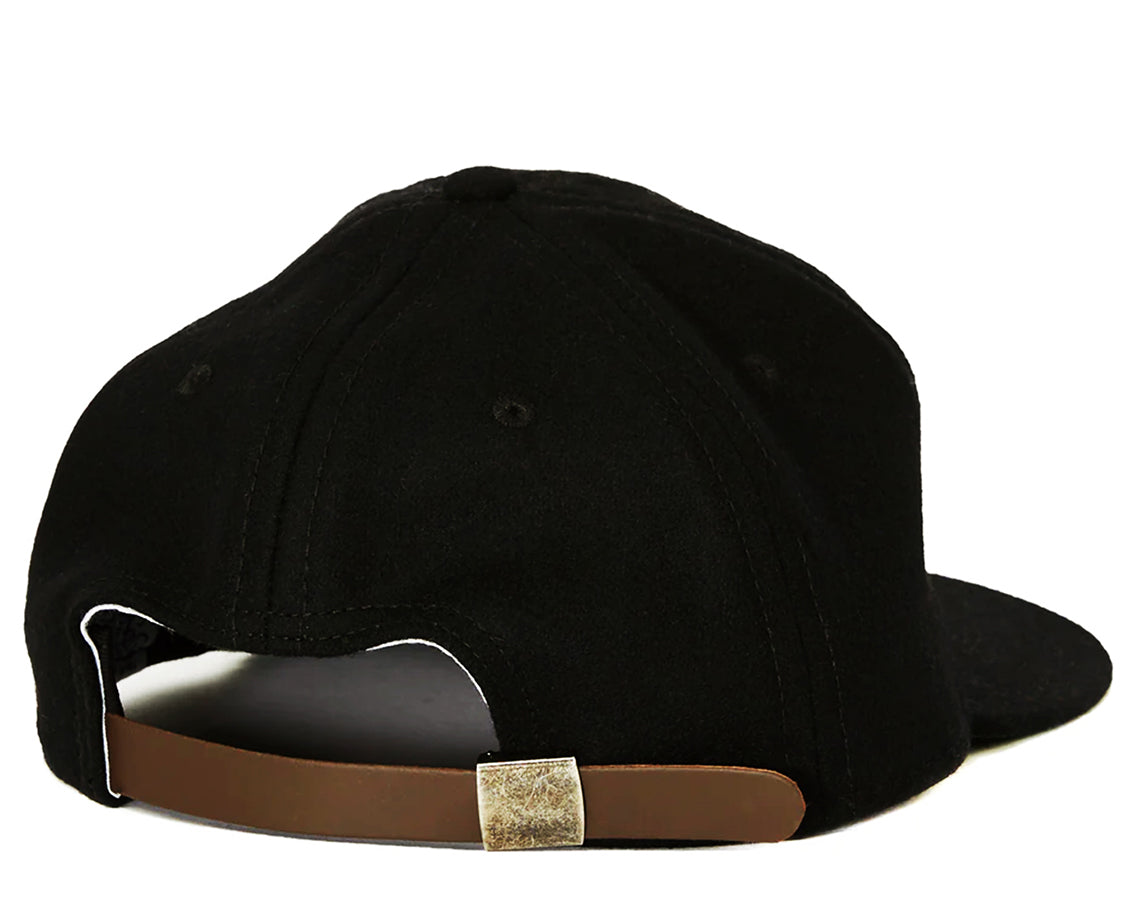 Black Natural Wool Baseball Cap
