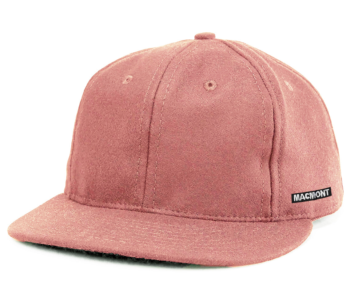 Left View of Coral Natural Wool Baseball Cap