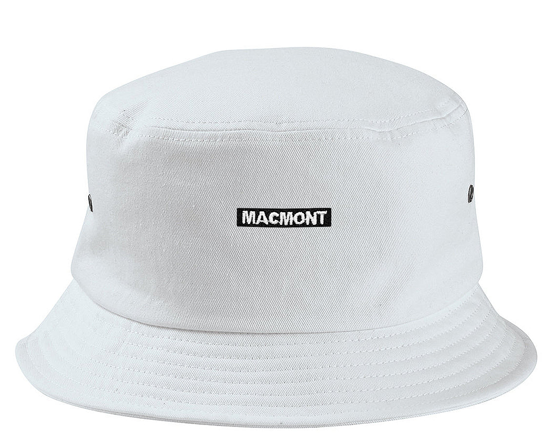 White Premium Cotton Bucket Hat, ideal for sunny days.