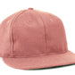 Coral baseball cap with a curved brim.